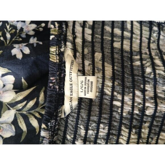 American Eagle Womens L Floral Smocked Tie Shoulder Mini Sundress Cottagecore - Picture 5 of 6
